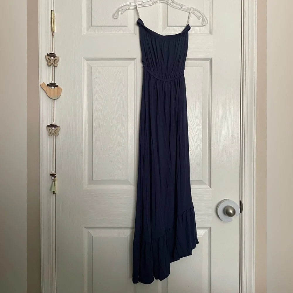 Lilly Pulitzer Navy Blue Strapless Maxi  Dress - Picture 2 of 6